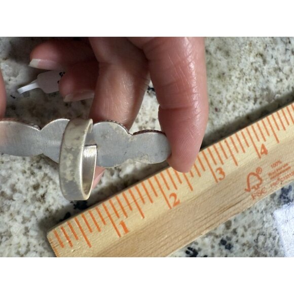 Artisan Sterling Silver Palomino  Turquoise 4 Stone Southwest Statement Ring Adj - Picture 8 of 12